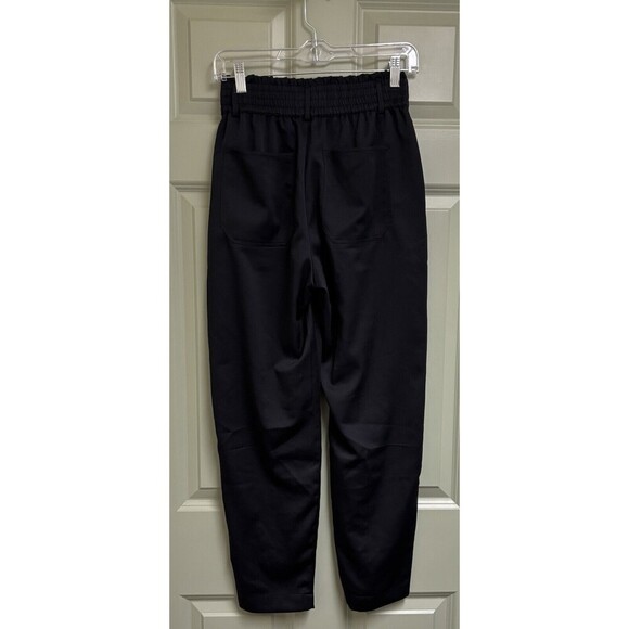 ABERCROMBIE & FITCH Womens Black Pants Size Small Taper Leg Elastic Waist Shiny - Picture 2 of 13